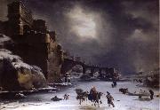Rembrandt Harmensz Van Rijn City wall in the winter painting